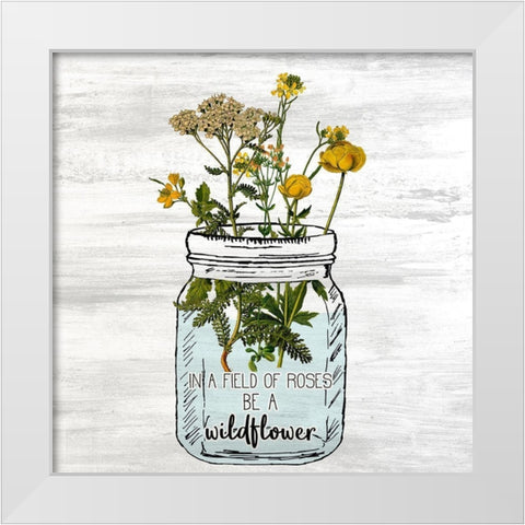 Wildflower Jar 2 White Modern Wood Framed Art Print by Kimberly, Allen