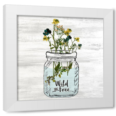 Wildflower Jar 3 White Modern Wood Framed Art Print by Kimberly, Allen