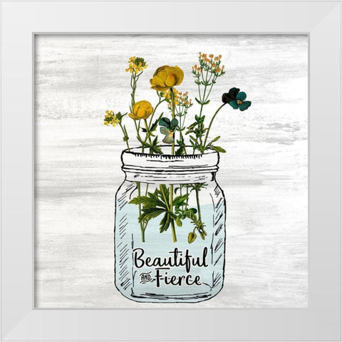 Wildflower Jar 4 White Modern Wood Framed Art Print by Kimberly, Allen