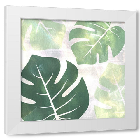 Sage Palms 1 White Modern Wood Framed Art Print by Kimberly, Allen