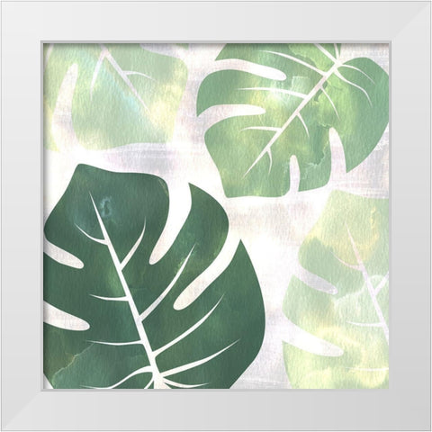 Sage Palms 1 White Modern Wood Framed Art Print by Kimberly, Allen