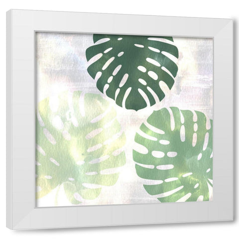 Sage Palms 3 White Modern Wood Framed Art Print by Kimberly, Allen