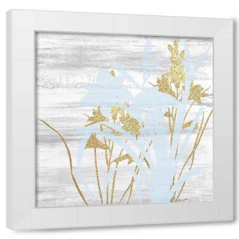 Spring Gold Square 1 White Modern Wood Framed Art Print by Kimberly, Allen