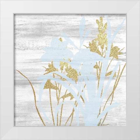Spring Gold Square 1 White Modern Wood Framed Art Print by Kimberly, Allen