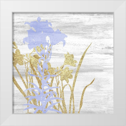 Spring Gold Square 2 White Modern Wood Framed Art Print by Kimberly, Allen