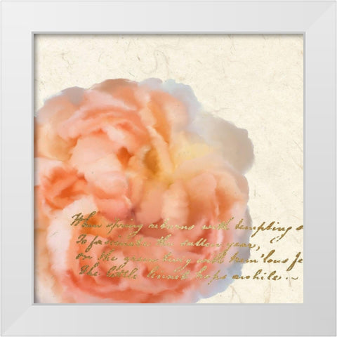 Spring Blooming Peach White Modern Wood Framed Art Print by Kimberly, Allen