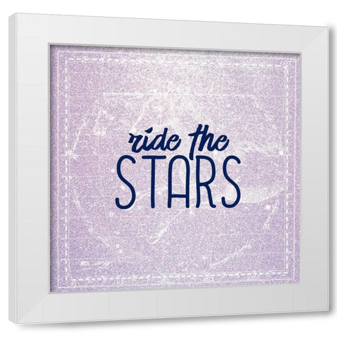 Ride the Stars White Modern Wood Framed Art Print by Kimberly, Allen