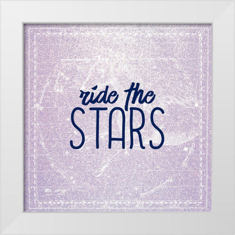 Ride the Stars White Modern Wood Framed Art Print by Kimberly, Allen