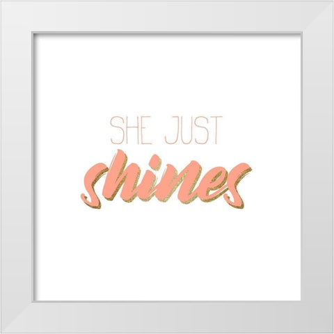 Shines White Modern Wood Framed Art Print by Kimberly, Allen