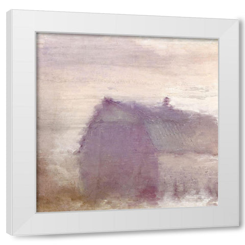 Dusk at the Barn White Modern Wood Framed Art Print by Kimberly, Allen