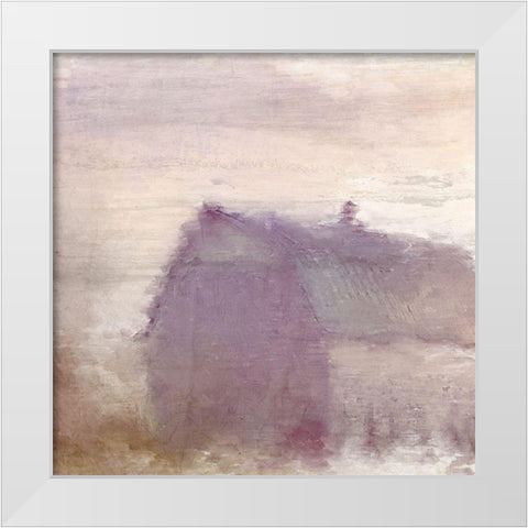 Dusk at the Barn White Modern Wood Framed Art Print by Kimberly, Allen