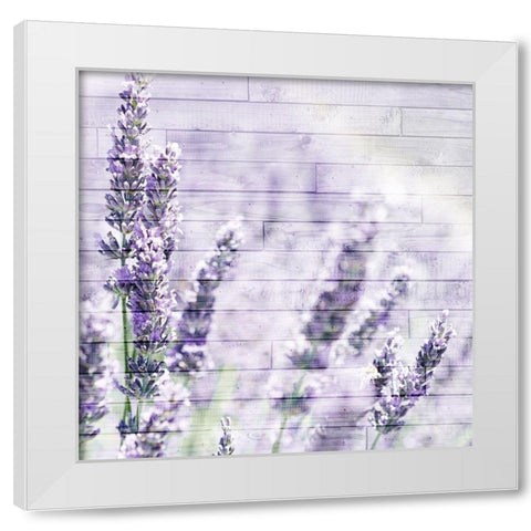 Lavender Fields 2 White Modern Wood Framed Art Print by Kimberly, Allen