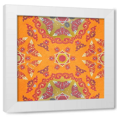 Medallion Pink 2 White Modern Wood Framed Art Print by Kimberly, Allen
