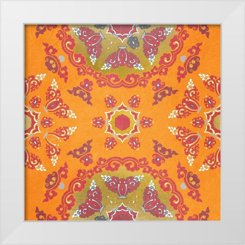 Medallion Pink 2 White Modern Wood Framed Art Print by Kimberly, Allen
