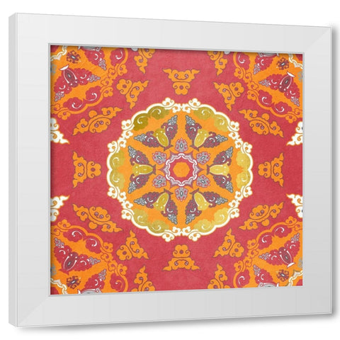 Medallion Pink 3 White Modern Wood Framed Art Print by Kimberly, Allen