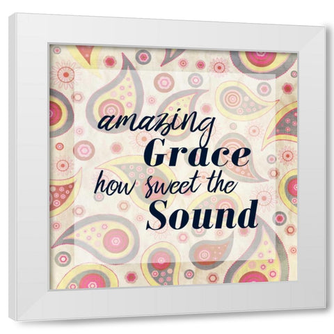 Amazing Grace Paisley White Modern Wood Framed Art Print by Allen, Kimberly
