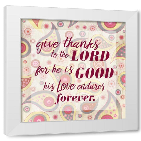 Give Thanks Paisley White Modern Wood Framed Art Print by Allen, Kimberly