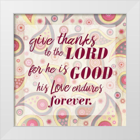 Give Thanks Paisley White Modern Wood Framed Art Print by Allen, Kimberly