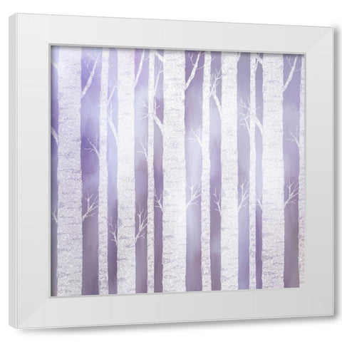 Violet Birches White Modern Wood Framed Art Print by Kimberly, Allen