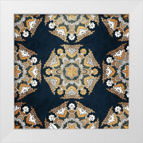Medallion 1 White Modern Wood Framed Art Print by Kimberly, Allen