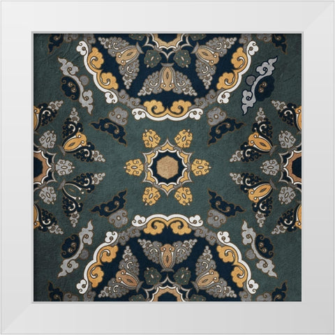 Medallion 2 White Modern Wood Framed Art Print by Kimberly, Allen