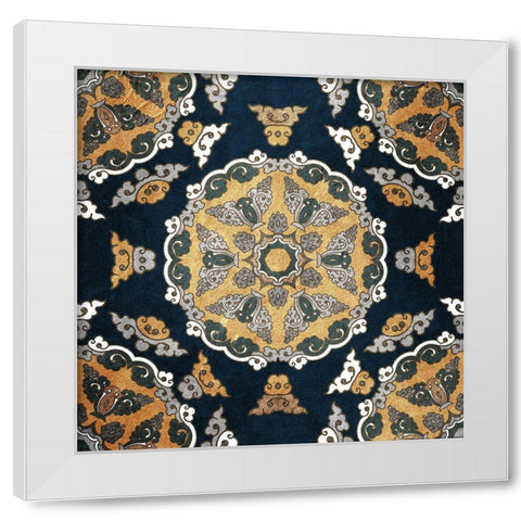 Medallion 3 White Modern Wood Framed Art Print by Kimberly, Allen