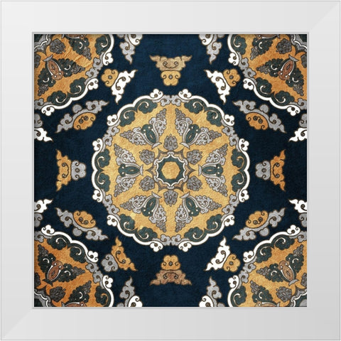 Medallion 3 White Modern Wood Framed Art Print by Kimberly, Allen