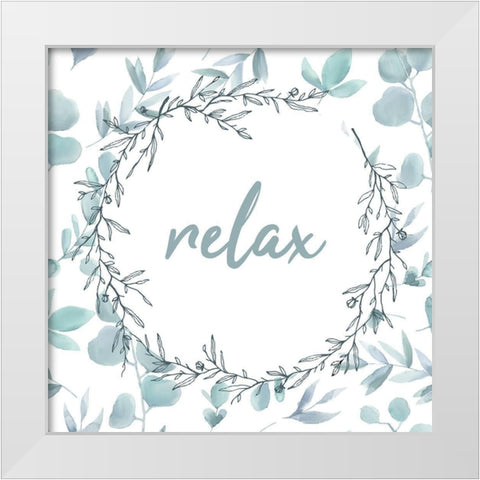 Blue Bath 1 White Modern Wood Framed Art Print by Kimberly, Allen