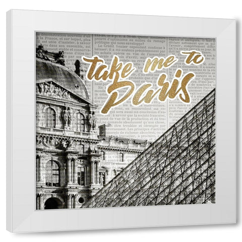 Love Paris 1 White Modern Wood Framed Art Print by Kimberly, Allen