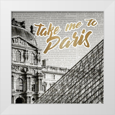 Love Paris 1 White Modern Wood Framed Art Print by Kimberly, Allen