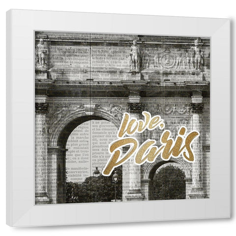 Love Paris 3 White Modern Wood Framed Art Print by Kimberly, Allen