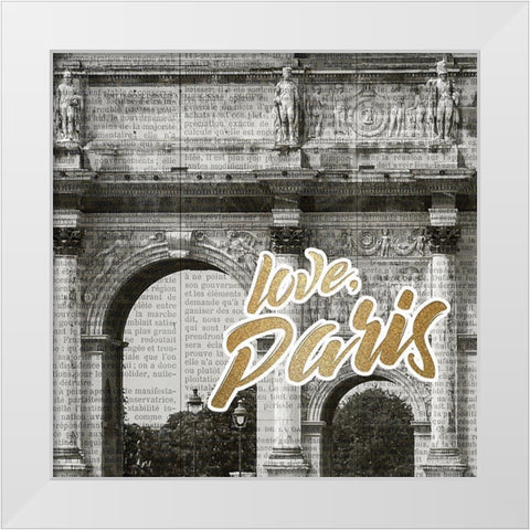 Love Paris 3 White Modern Wood Framed Art Print by Kimberly, Allen