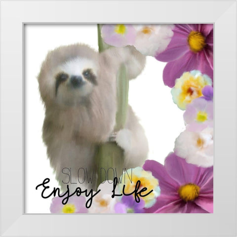 Slow Down White Modern Wood Framed Art Print by Kimberly, Allen