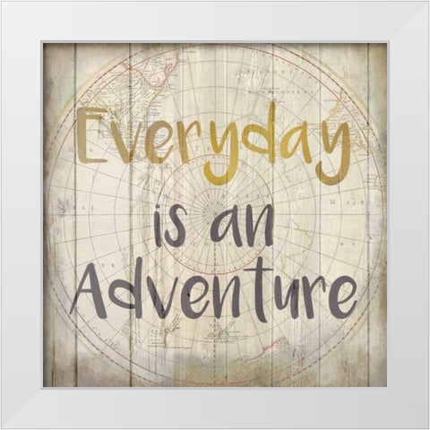 Adventure Awaits 6 White Modern Wood Framed Art Print by Allen, Kimberly