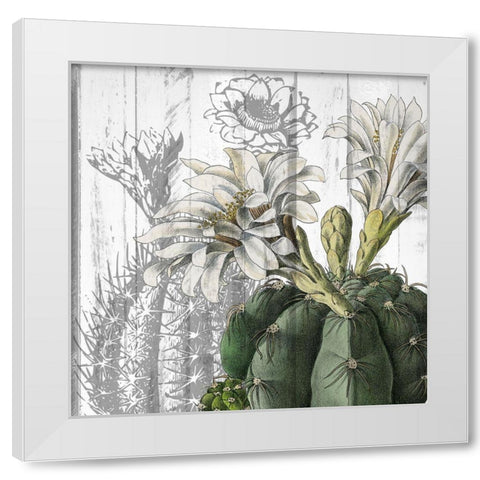 Cactus Cowboy 3 White Modern Wood Framed Art Print by Kimberly, Allen