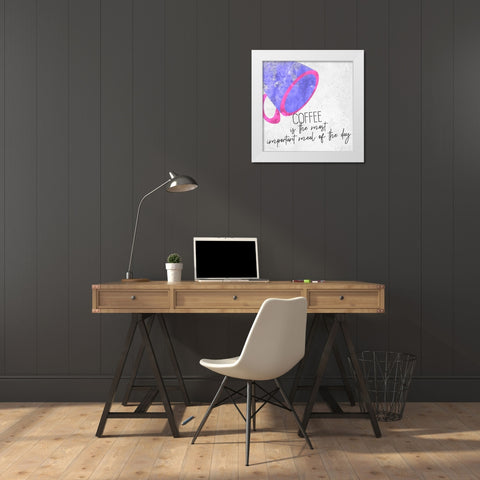 Coffee Time 8 White Modern Wood Framed Art Print by Kimberly, Allen