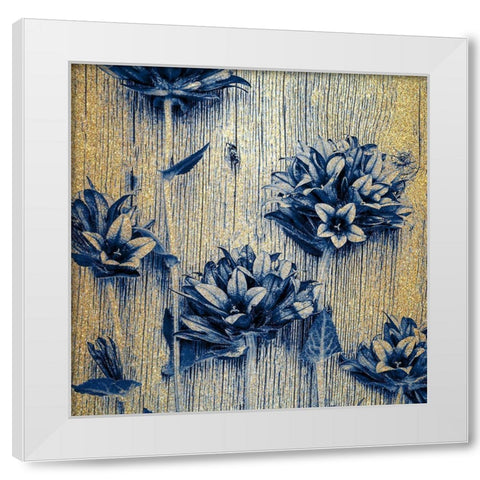 Indigo Gold 1 White Modern Wood Framed Art Print by Kimberly, Allen