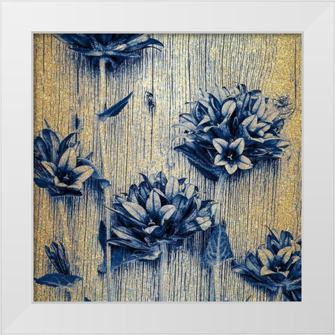 Indigo Gold 1 White Modern Wood Framed Art Print by Kimberly, Allen