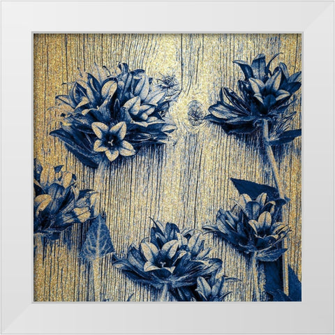 Indigo Gold 3 White Modern Wood Framed Art Print by Kimberly, Allen