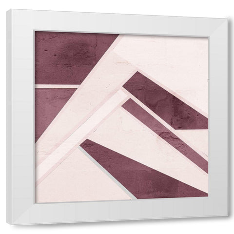 Plum Geo White Modern Wood Framed Art Print by Kimberly, Allen