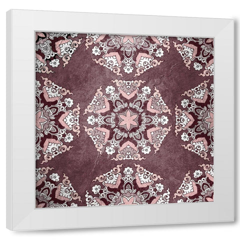 Plum Tiled 1 White Modern Wood Framed Art Print by Kimberly, Allen