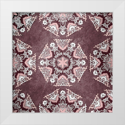 Plum Tiled 1 White Modern Wood Framed Art Print by Kimberly, Allen