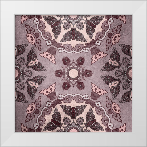 Plum Tiled 2 White Modern Wood Framed Art Print by Kimberly, Allen