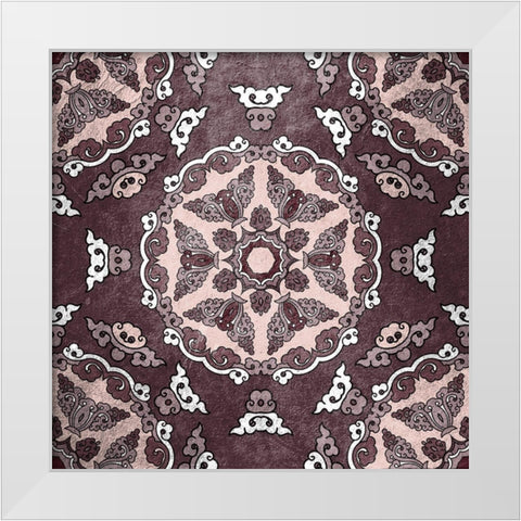 Plum Tiled 3 White Modern Wood Framed Art Print by Kimberly, Allen