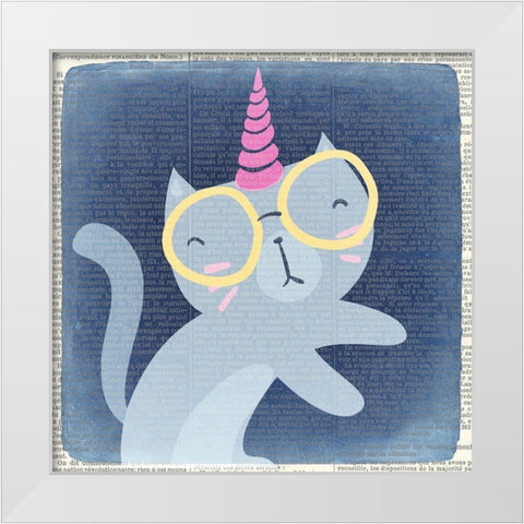 Kittyhorn 1 White Modern Wood Framed Art Print by Kimberly, Allen