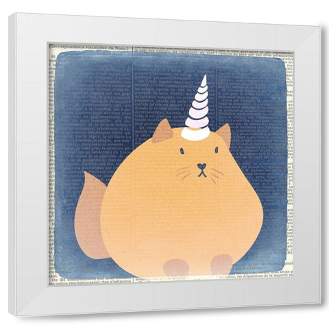 Kittyhorn 3 White Modern Wood Framed Art Print by Kimberly, Allen