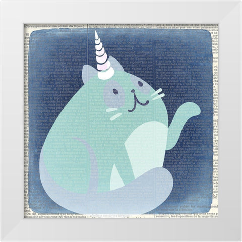 Kittyhorn 4 White Modern Wood Framed Art Print by Kimberly, Allen