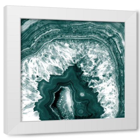 Geo Emerald White Modern Wood Framed Art Print by Kimberly, Allen