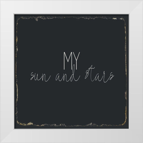 Moon and Stars 2 White Modern Wood Framed Art Print by Kimberly, Allen