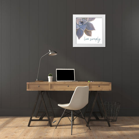 Live Simply White Modern Wood Framed Art Print by Kimberly, Allen